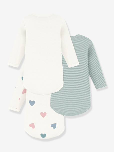 Pack of 3 long-sleeved bodysuits by PETIT BATEAU light green - vertbaudet enfant 