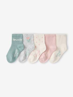 Baby-Pack of 5 baby socks for baby girls