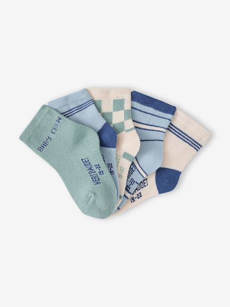 Pack of 5 socks for baby sky blue - vertbaudet enfant 