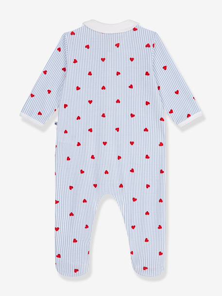 Baby pyjamas with heart print collar by PETIT BATEAU light blue - vertbaudet enfant 