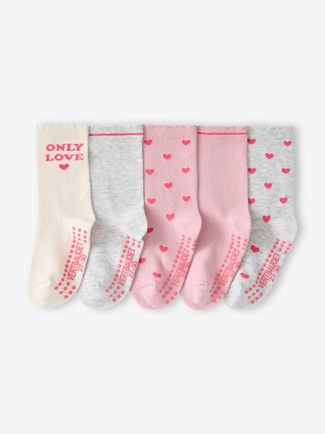 Pack of 5 socks for girls pale pink - vertbaudet enfant 