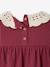 T-shirt for babies in crinkled jersey with crochet collar caramel+plum - vertbaudet enfant 