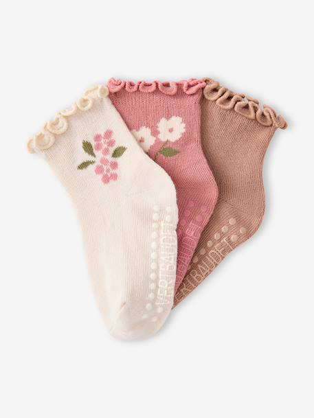 Pack of 3 socks for baby girls dusky pink - vertbaudet enfant 