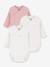 Pack of 3 long-sleeved wrapover bodysuits by PETIT BATEAU rose - vertbaudet enfant 