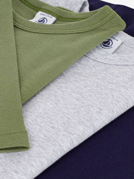 Pack of 3 long-sleeved T-shirts by PETIT BATEAU multicoloured - vertbaudet enfant 