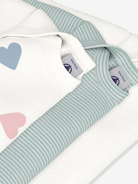 Pack of 3 long-sleeved bodysuits by PETIT BATEAU light green - vertbaudet enfant 