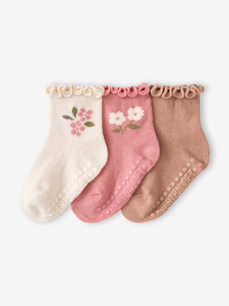 Pack of 3 socks for baby girls dusky pink - vertbaudet enfant 