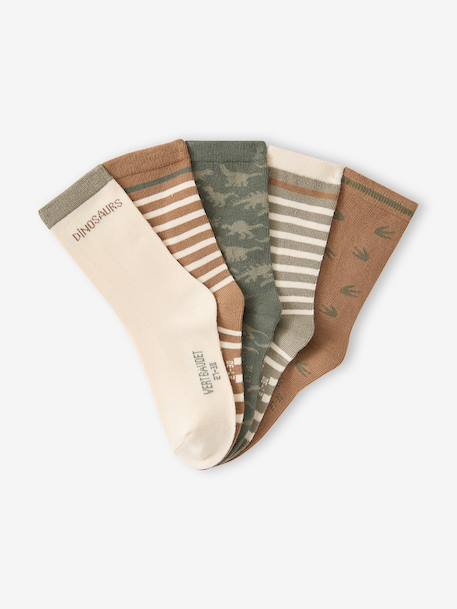 Pack of 5 socks for boys beige - vertbaudet enfant 