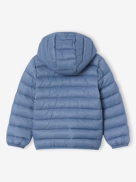 Doudoune garçon légère à capuche bleu grisé+bleu moyen+bordeaux+marine+noir+noisette+noix de pécan+olive+rouge+vert émeraude - vertbaudet enfant 