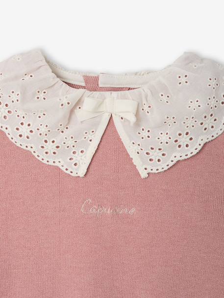 Pull bébé fille manches longues mauve+moka - vertbaudet enfant 
