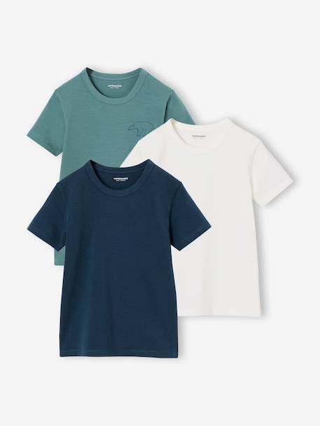 Lot de 3 T-shirts manches courtes garçon bleu nuit - vertbaudet enfant 