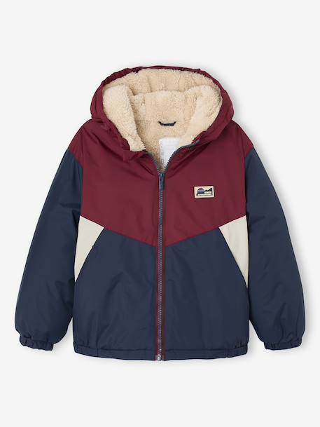 Hooded jacket for boys bordeaux red - vertbaudet enfant 