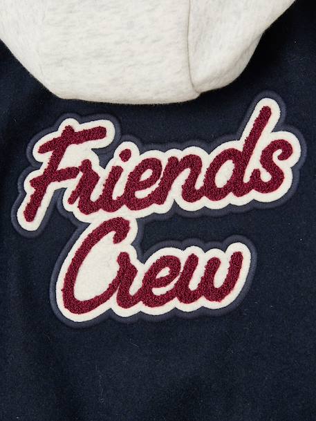Teddy jacket with detachable hood for boys navy blue - vertbaudet enfant 