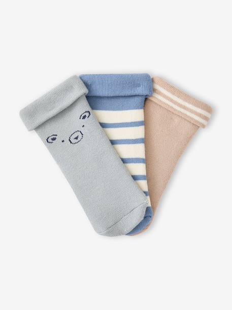 Pack of 3 bootees for baby beige - vertbaudet enfant 