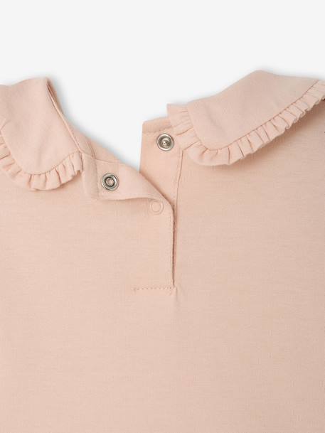 Long Sleeve Top with Peter Pan Collar, for Babies aqua green+Beige+pale pink - vertbaudet enfant 