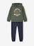 Ensemble sport garçon à capuche bordeaux+ocre+vert sauge - vertbaudet enfant 