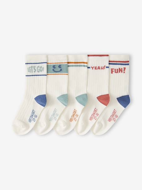 Lot de 5 chaussettes garçon écru - vertbaudet enfant 