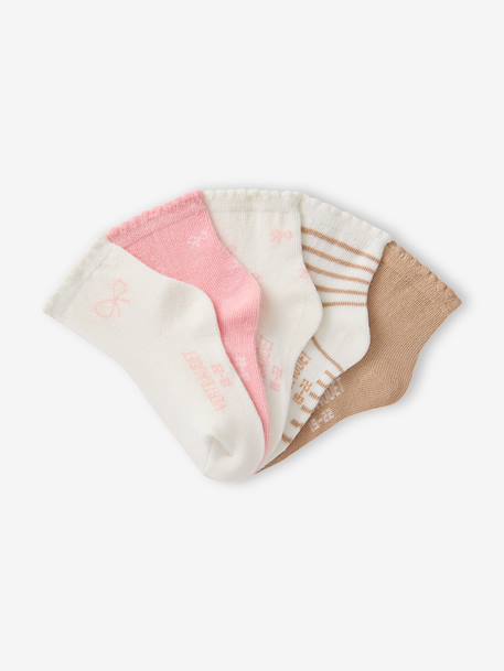 Pack of 5 socks for baby ecru - vertbaudet enfant 