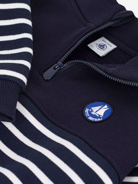 PETIT BATEAU Zip-neck sweatshirt navy blue - vertbaudet enfant 