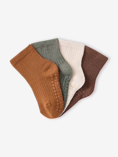 Lot de 4 chaussettes bébé garçon noisette - vertbaudet enfant 