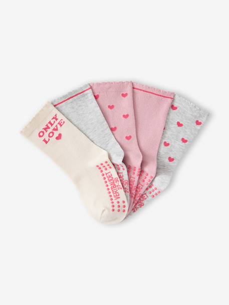 Lot de 5 chaussettes fille rose pâle - vertbaudet enfant 