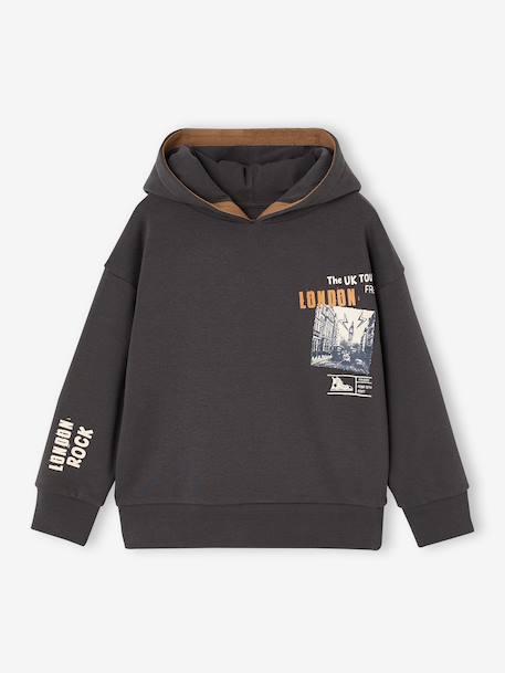 Sweat à capuche garçon anthracite - vertbaudet enfant 