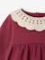 T-shirt for babies in crinkled jersey with crochet collar caramel+plum - vertbaudet enfant 