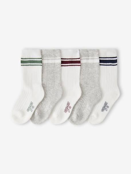 Pack of 5 sports socks for boys ecru - vertbaudet enfant 