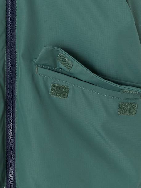 Parka à capuche réversible garçon bronze+vert sauge - vertbaudet enfant 