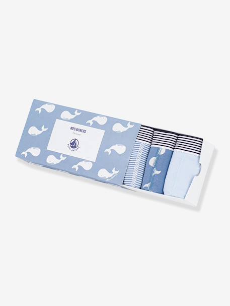 PETIT BATEAU Pack of 5 boxers for kids blue - vertbaudet enfant 