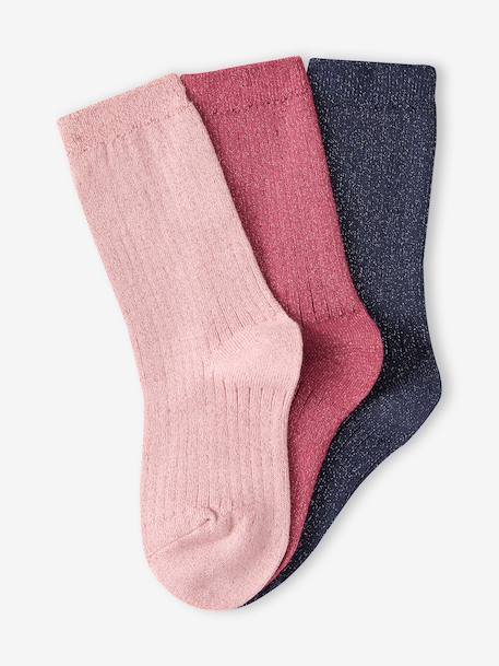 Pack of 3 tights for girls old rose - vertbaudet enfant 
