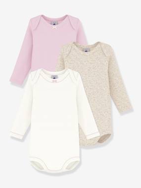PETIT BATEAU Pack of 3 long-sleeved bodysuits  - vertbaudet enfant
