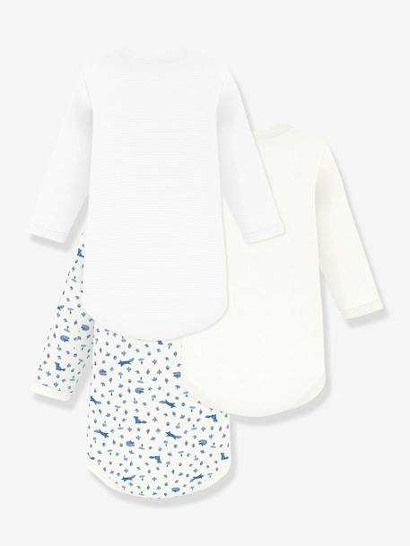 Lot 3 bodies manches longues bleu - vertbaudet enfant 