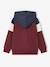 Zipped hooded sweatshirt for boys with colour block design bordeaux red+green+medium blue+ochre - vertbaudet enfant 