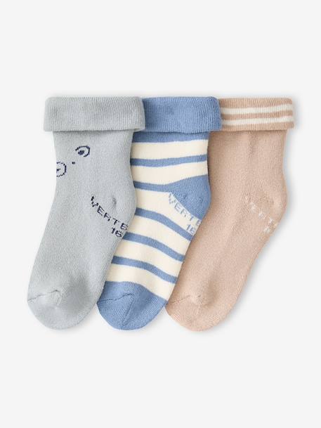 Pack of 3 bootees for baby beige - vertbaudet enfant 