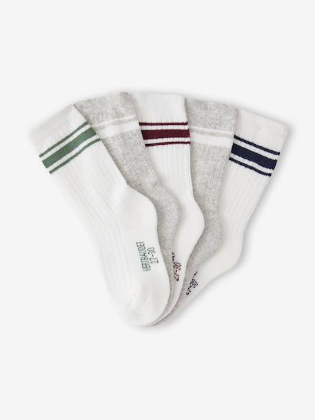Pack of 5 sports socks for boys ecru - vertbaudet enfant 