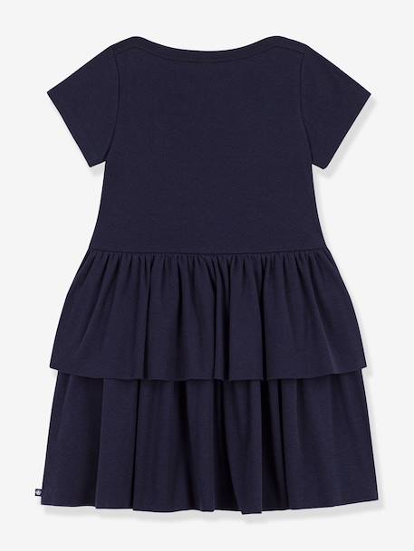 PETIT BATEAU Short-sleeved dress navy blue - vertbaudet enfant 