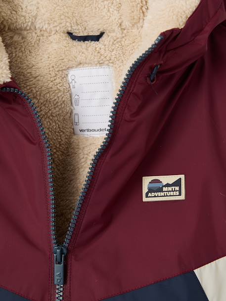 Blouson à capuche garçon bordeaux - vertbaudet enfant 