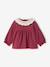 T-shirt bébé en jersey froissé avec col en crochet caramel+prune - vertbaudet enfant 
