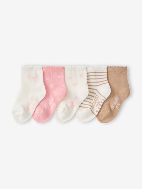 Lot de 5 chaussettes bébé fille écru - vertbaudet enfant 