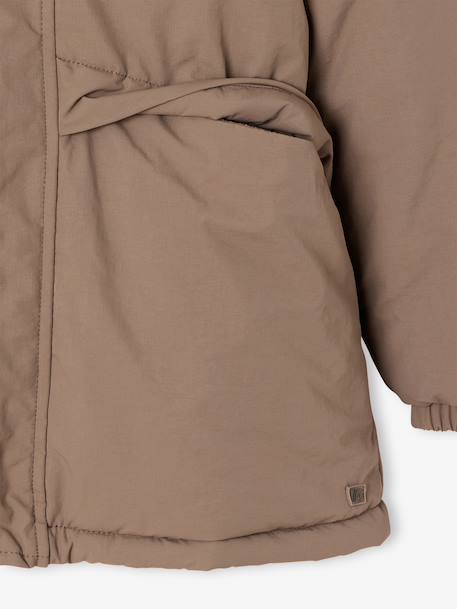 Hooded Sherpa-Lined Parka for Boys black+khaki+sage green+taupe - vertbaudet enfant 