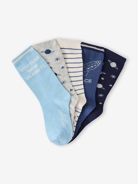 Lot de 5 chaussettes garçon bleu - vertbaudet enfant 