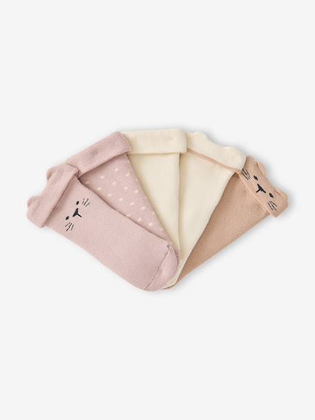 Pack of 5 booties for baby girls rosy - vertbaudet enfant 