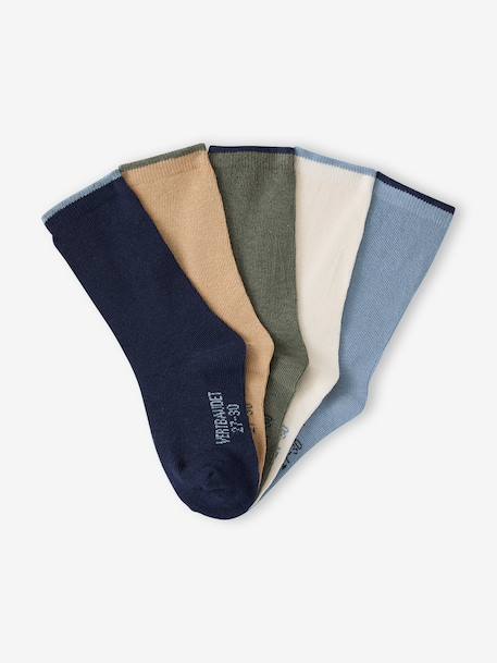 Lot de 5 paires de chaussettes Basics garçon beige+olive - vertbaudet enfant 