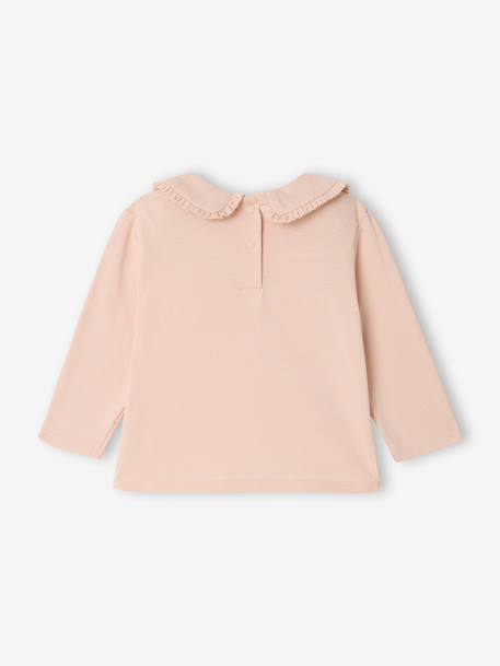 Long Sleeve Top with Peter Pan Collar, for Babies aqua green+Beige+pale pink - vertbaudet enfant 