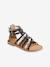Sandales cuir fille esprit spartiates NOIR+or - vertbaudet enfant 