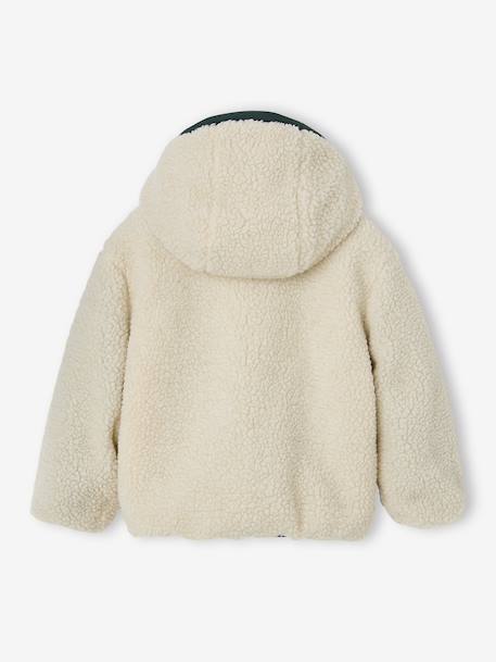 Reversible hooded jacket for boys fir green+grey blue - vertbaudet enfant 