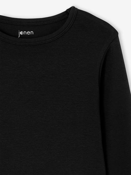 Pack of 2 cropped long-sleeved T-shirts for girls black+chocolate - vertbaudet enfant 