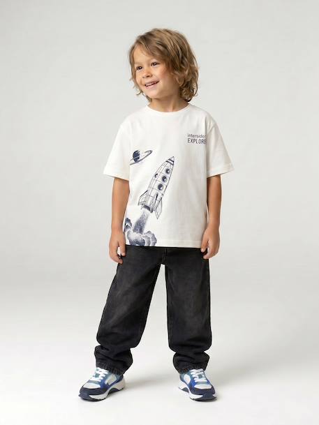 Short-sleeved T-shirt for boys ecru - vertbaudet enfant 