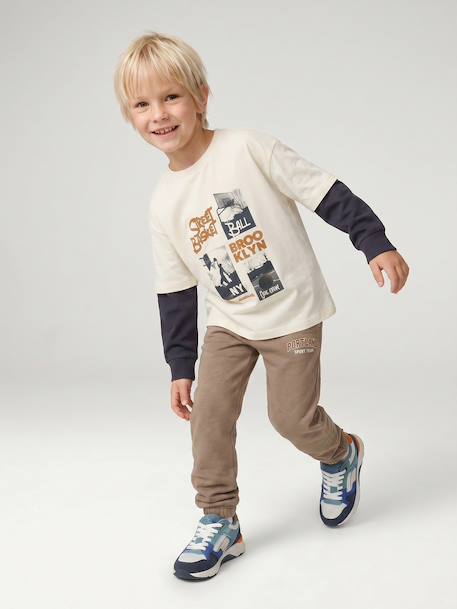 Pantalon de jogging garçon beige+marine+vert sapin - vertbaudet enfant 